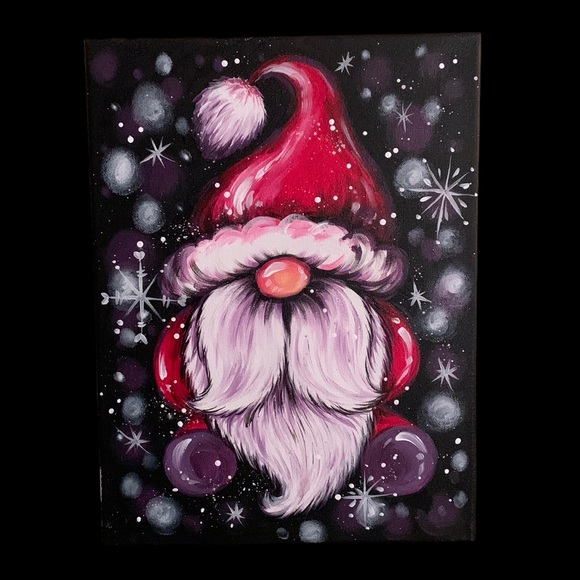SALE!! Santa holiday gnome painting #2 handmade - Picture 9 of 10